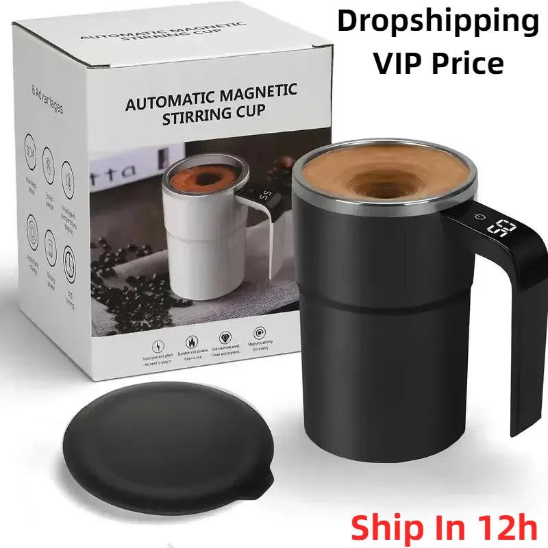 New 380ML Mini Electric Coffee Self Mixing Mug USB IP67 Waterproof Food Milk Coffee Mug Safe Rechargeable Automatic Magnetic Cup