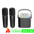 Y1 Wireless Dual Microphones Karaoke Machine KTV DSP System Bluetooth 5.3 PA Speaker HIFI Stereo Surround RGB Colorful LED Light