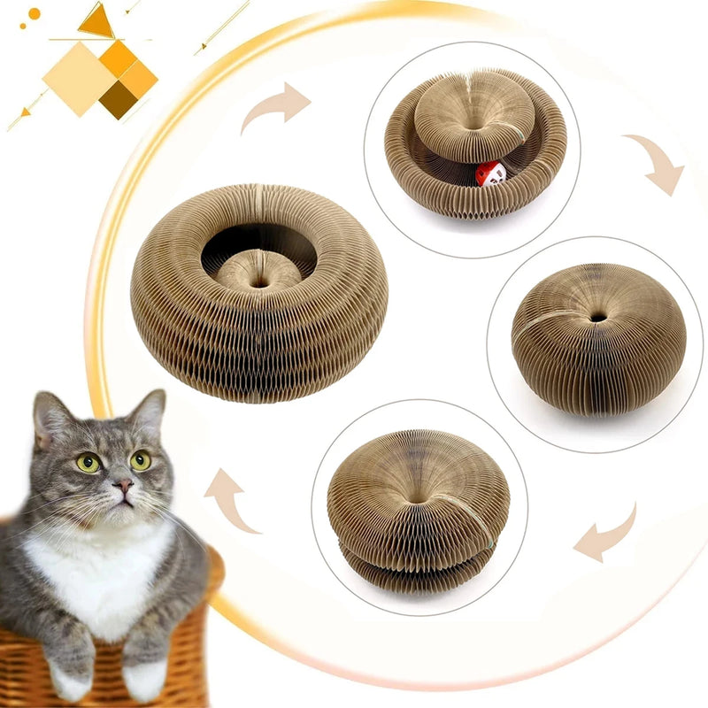 Órgão mágico gato brinquedo gatos scratcher placa de risco redondo ondulado poste brinquedos para gatos moagem garra acessórios do gato