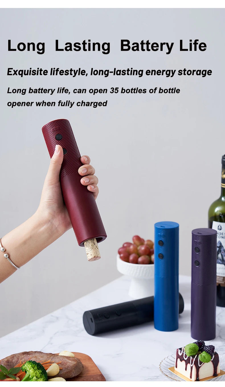 Electric Wine Bottle Opener Automatic Red Wine Corkscrew Rechargeable Wine Opener with Charging Base Tools Kitchen Accessories