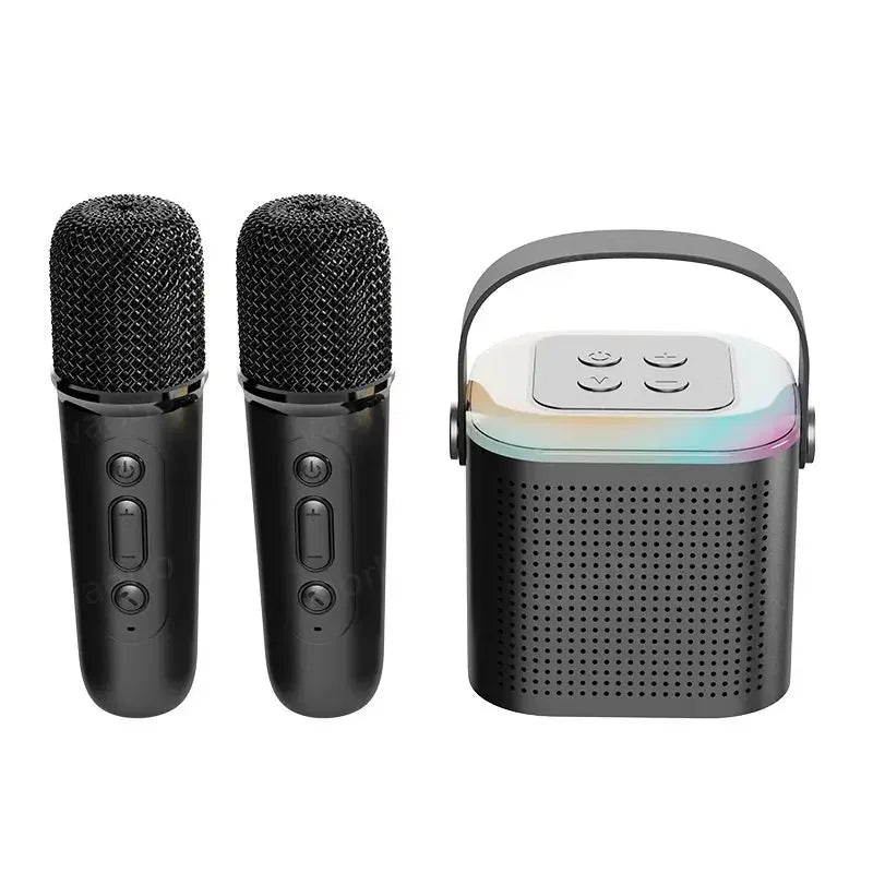 Y1 Wireless Dual Microphones Karaoke Machine KTV DSP System Bluetooth 5.3 PA Speaker HIFI Stereo Surround RGB Colorful LED Light