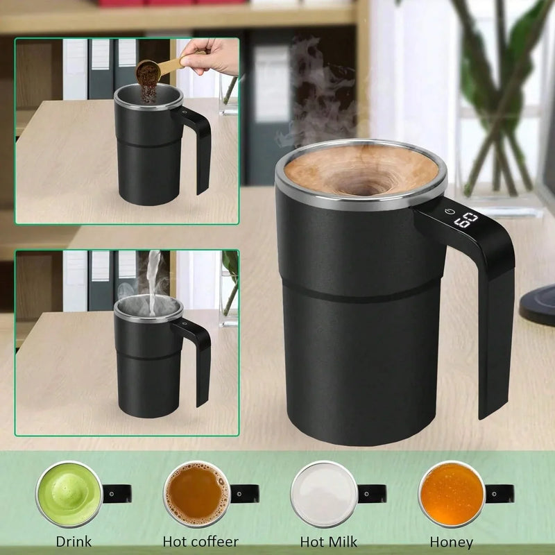 New 380ML Mini Electric Coffee Self Mixing Mug USB IP67 Waterproof Food Milk Coffee Mug Safe Rechargeable Automatic Magnetic Cup