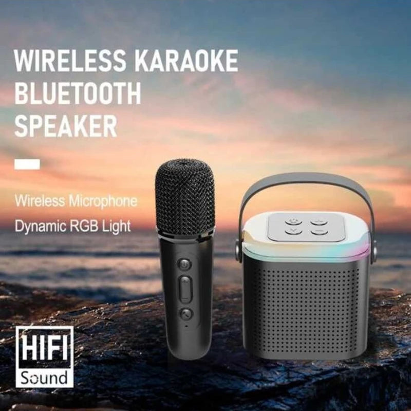 Y1 Wireless Dual Microphones Karaoke Machine KTV DSP System Bluetooth 5.3 PA Speaker HIFI Stereo Surround RGB Colorful LED Light